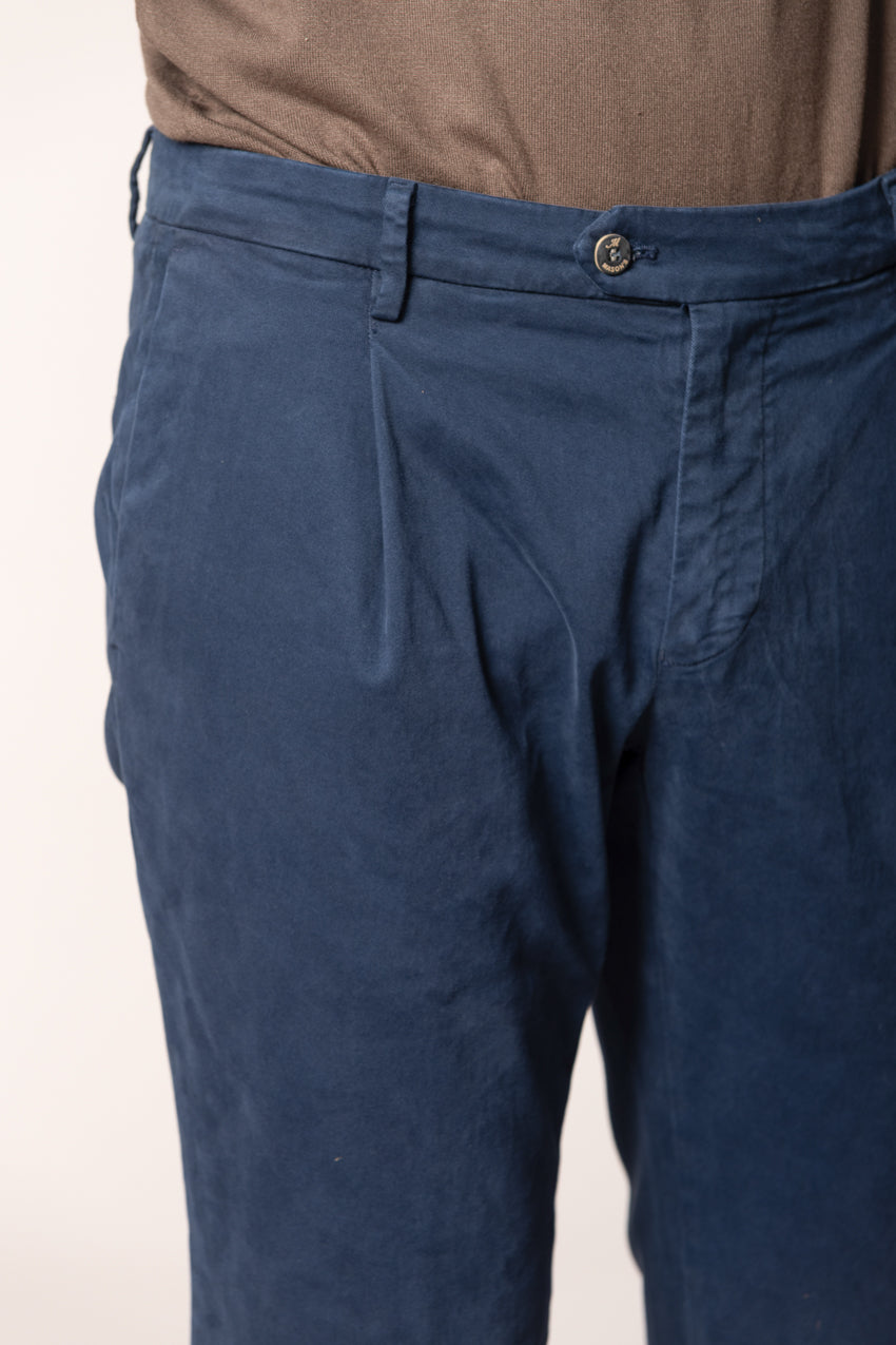 New York Time 1 Pinces Herren Chinohose aus Gabardine Regular Fit