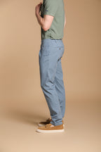 New York Time 1 Pinces pantalone chino uomo in canvas di cotone supima stretch regular fit