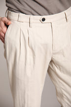 Foto 2 New York Time 2 Pinces pantalone chino uomo in resca tinto filo cashmere regular fit