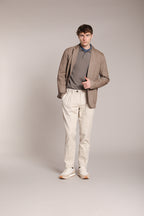 Foto 3 New York Time 2 Pinces pantalone chino uomo in resca tinto filo cashmere regular fit