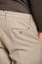 Foto 2 New York Time 2 Pinces pantalone chino uomo in fustagno stampa resca regular fit