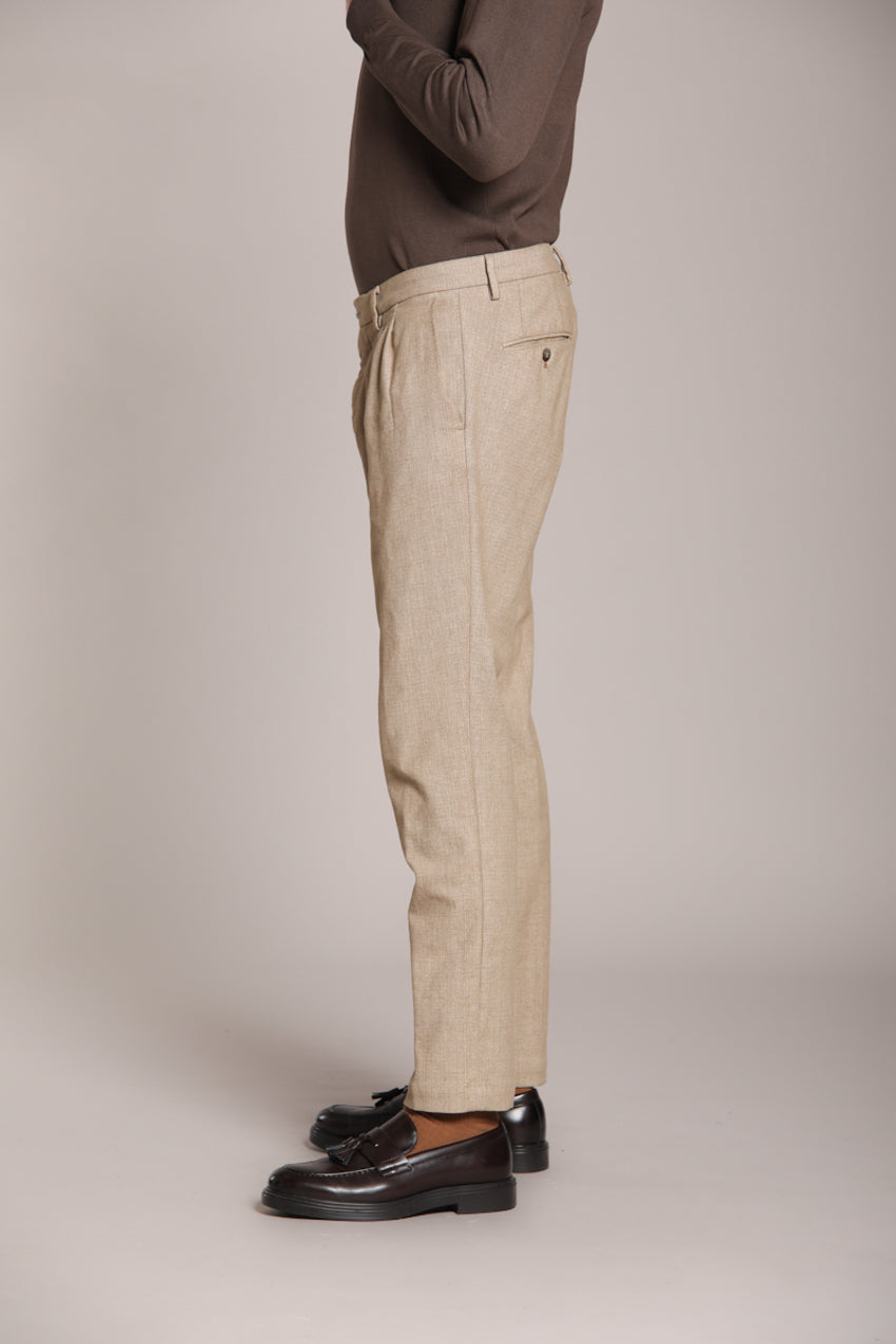 Foto 5 New York Time 2 Pinces pantalone chino uomo in fustagno stampa resca regular fit