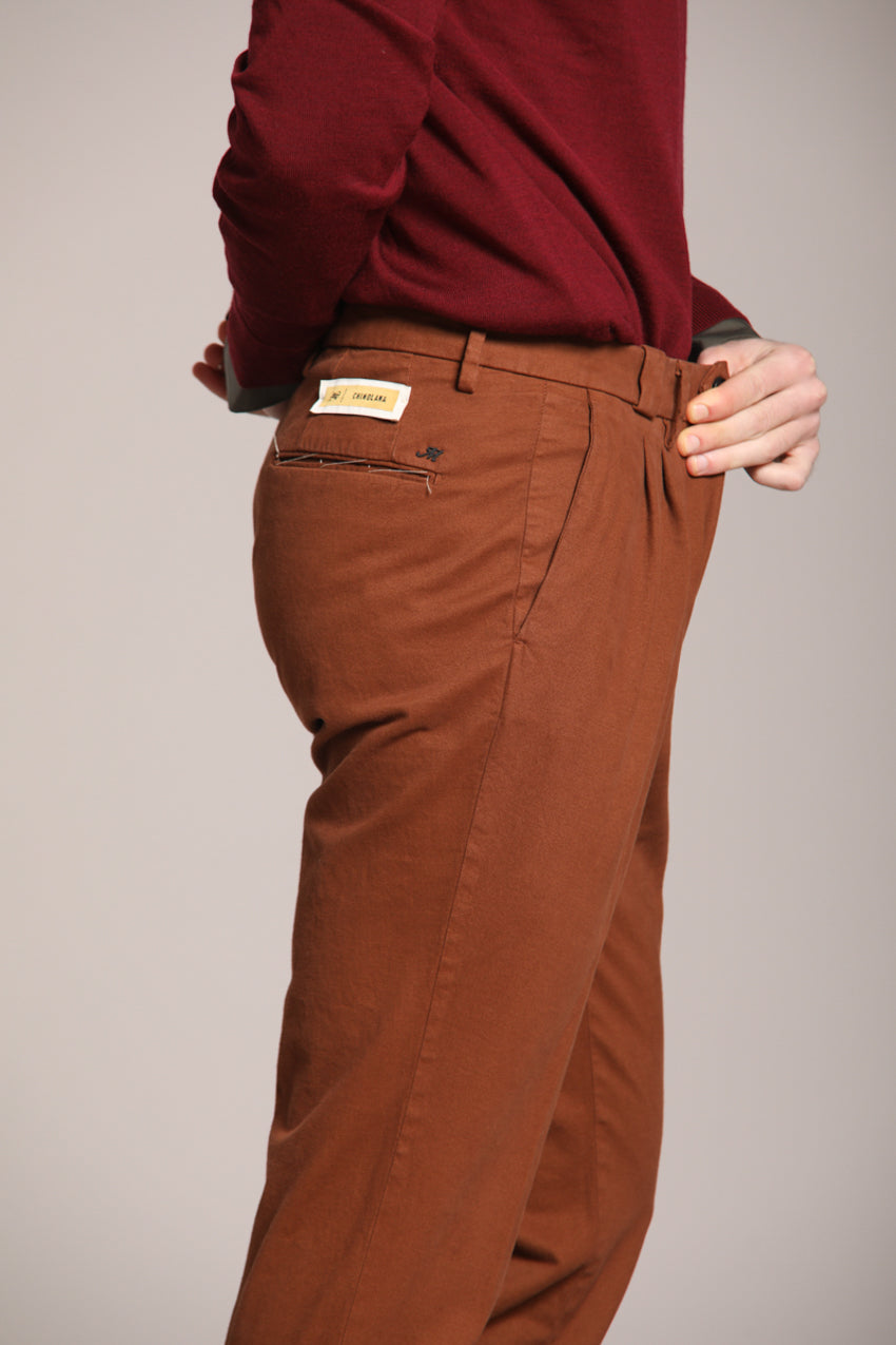 Foto 5 New York Time 2 Pinces pantalone chino uomo in cotone lana regular fit