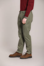 Foto 5 New York Time 2 Pinces pantalone chino uomo in cotone lana regular fit