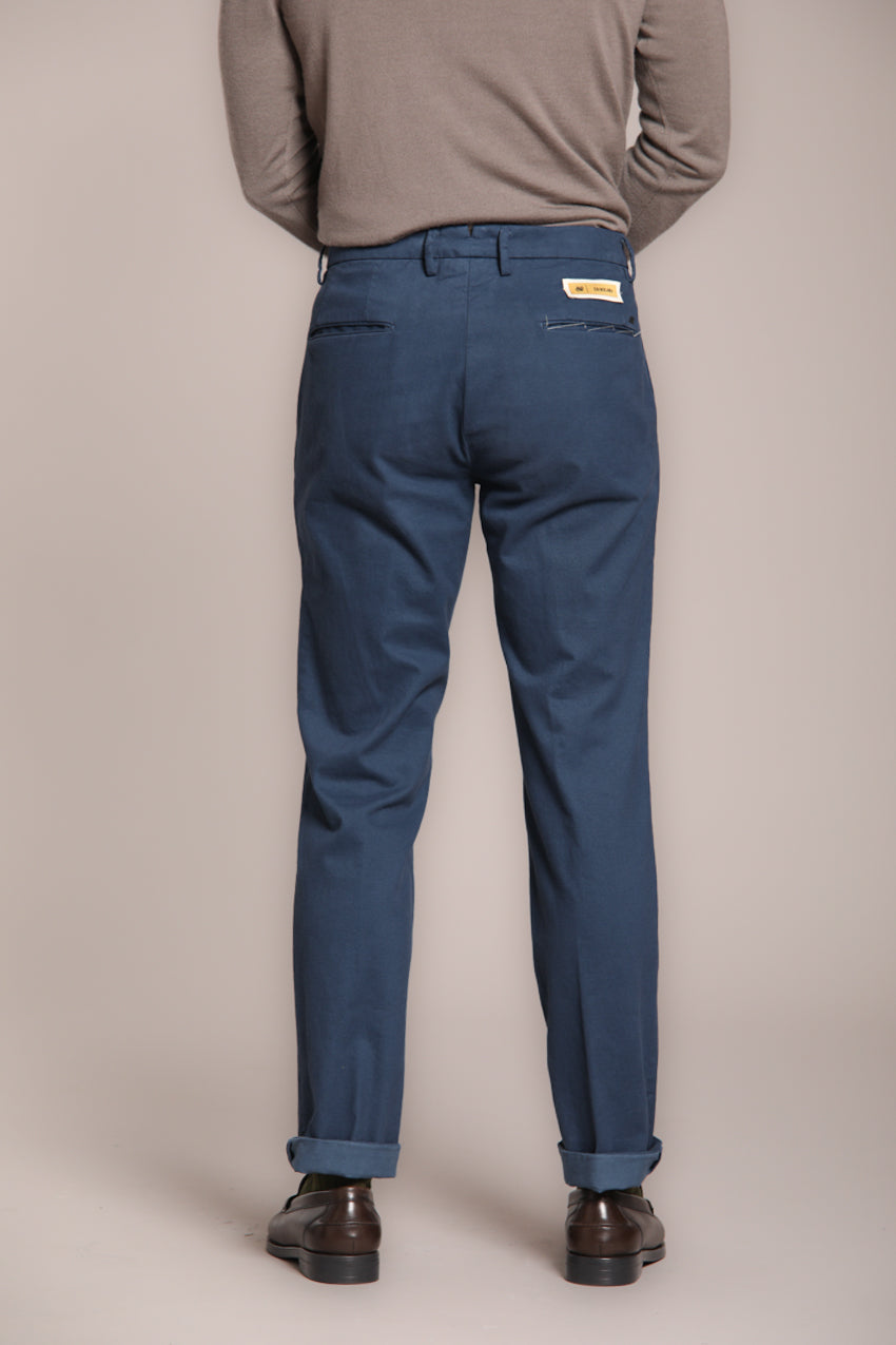 Foto 4 New York Time 2 Pinces pantalone chino uomo in cotone lana regular fit