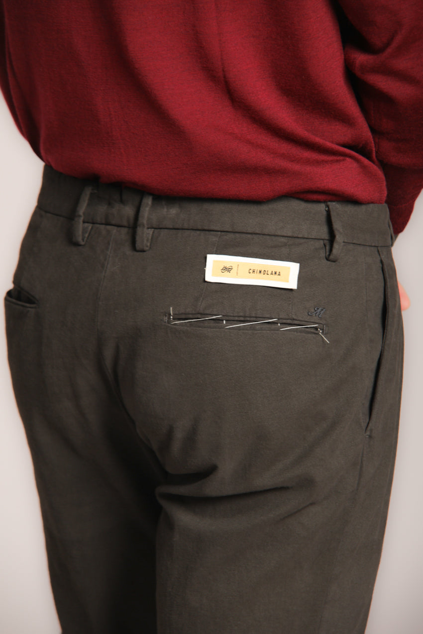 Foto 4 New York Time 2 Pinces pantalone chino uomo in cotone lana regular fit