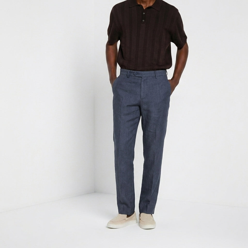 New York Icon Flex men's chino pants in linen and cotton twill regular fit