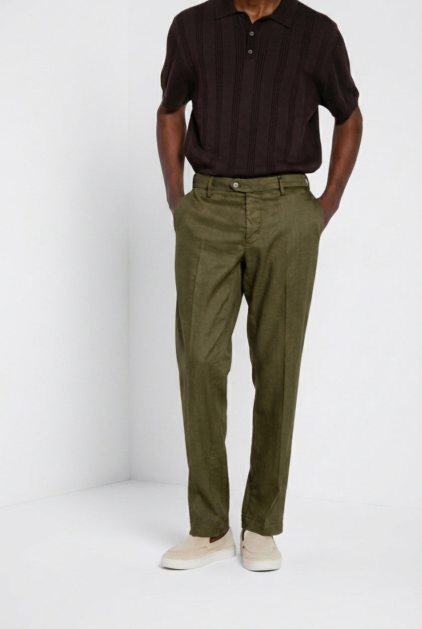 New York Icon Flex men's chino pants in linen and cotton twill regular fit
