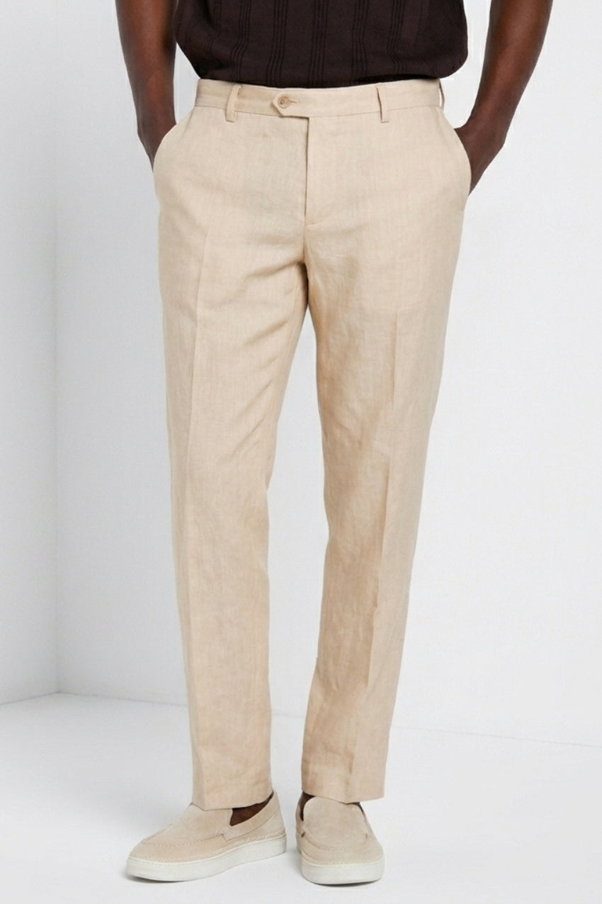 New York Icon Flex pantalon chino homme en twill de lin et coton regular fit