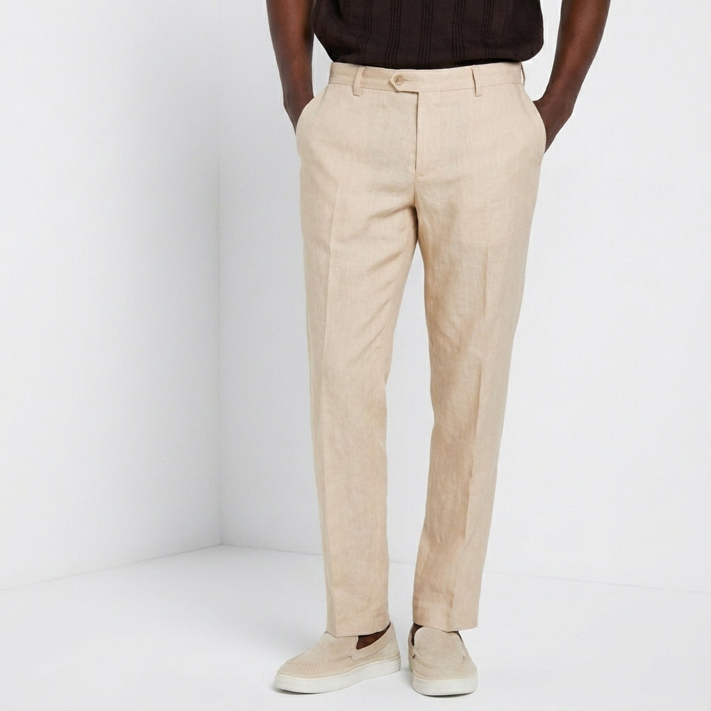 New York Icon Flex pantalon chino homme en twill de lin et coton regular fit