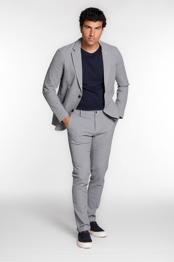 Milano Style man chino pants in seersucker cotton extra slim