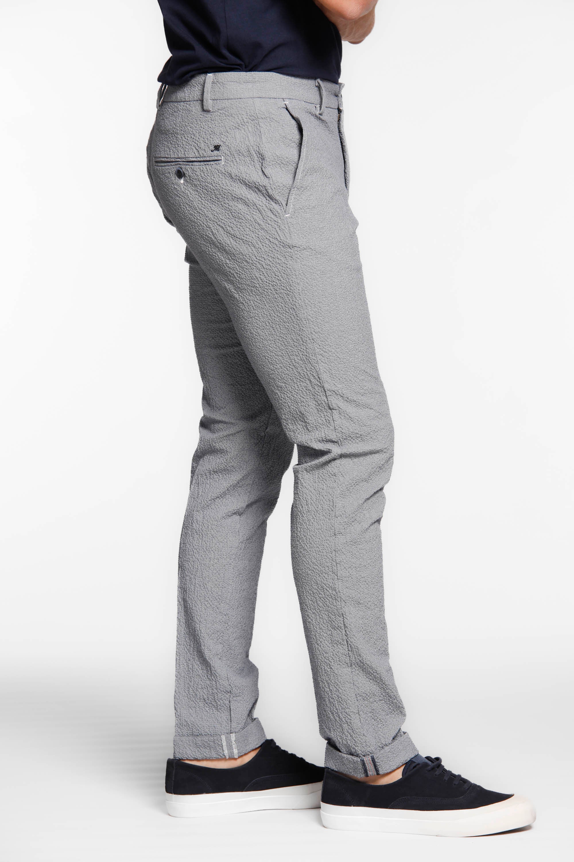 Milano Style pantalon chino pour homme en seersucker extra slim fit
