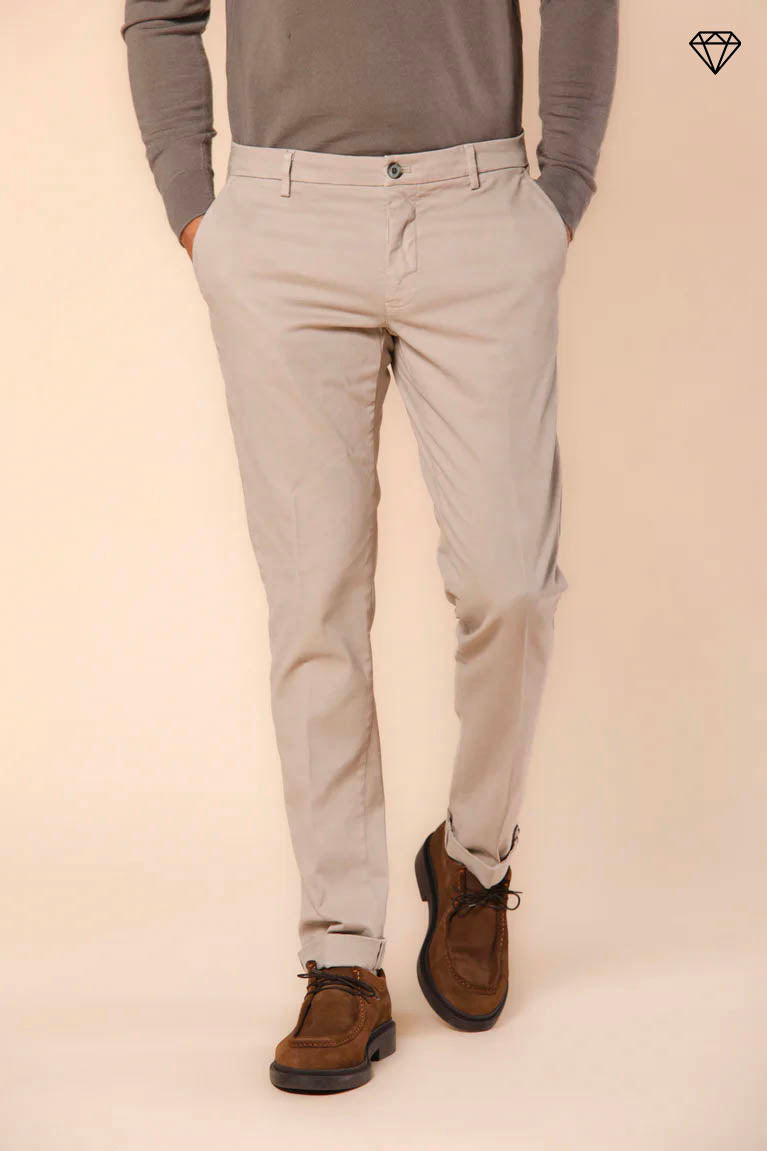 Milano men's chino pants in gabardine stretch extra slim fit ①