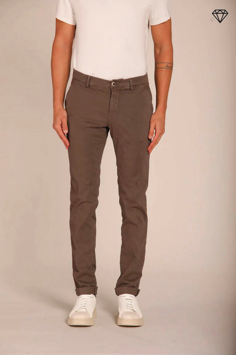 Milano Herren Chino Hose aus Gabardine Stretch extra slim Fit  ①