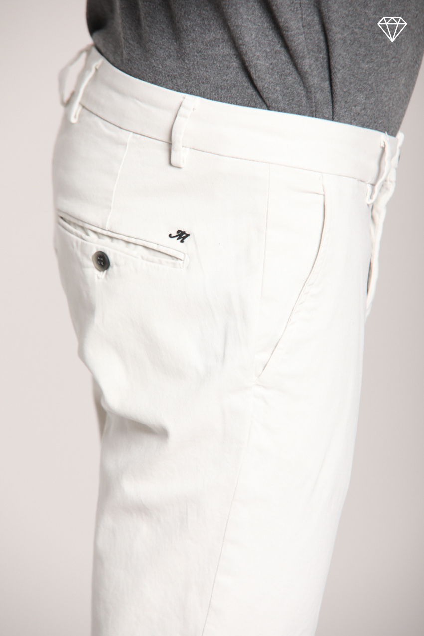 Milano pantalone chino uomo in gabardina stretch extra slim fit ①