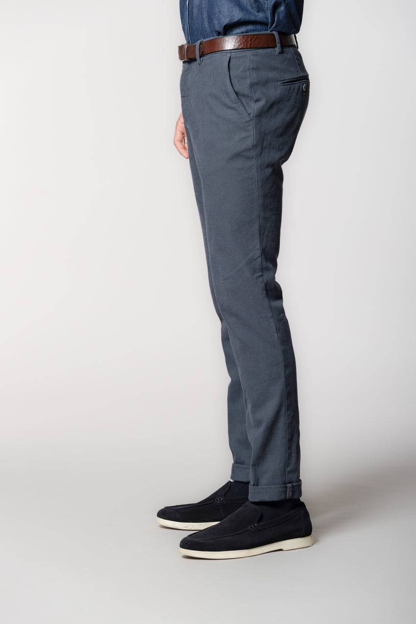 Milano men's chino pants in birdseye pattern extra slim fit