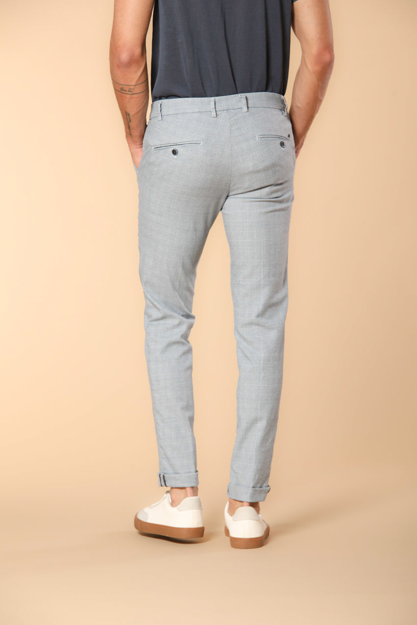 Milano Herren Chino-Hose aus mouliné Baumwolle im Galles-Muster Extra Slim Fit