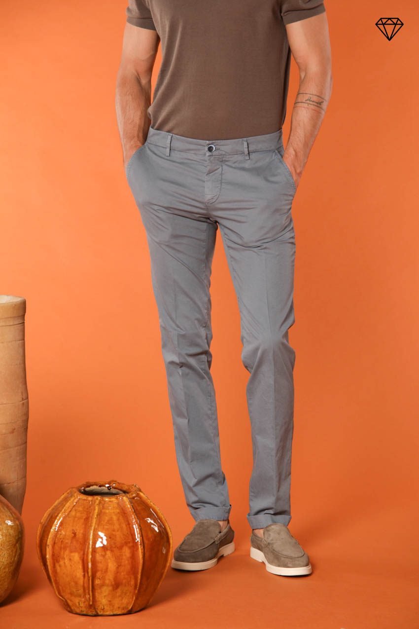 Milano men's chino pants in pima cotton extra slim fit ①