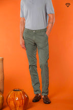 Milano men's chino pants in pima cotton extra slim fit ①