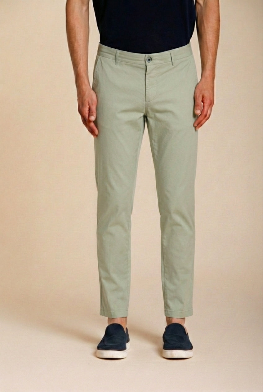 Milano pantalon chino homme en gabardine stretch extra slim fit ①