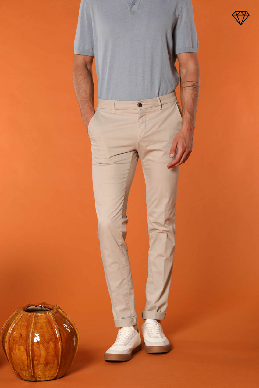 Milano men's chino pants in pima cotton extra slim fit ①