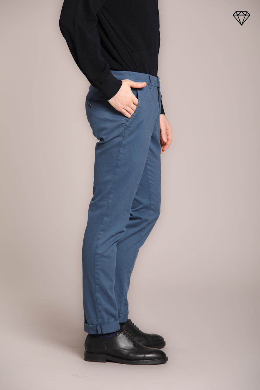 Milano pantalone chino uomo in gabardina stretch extra slim fit ①