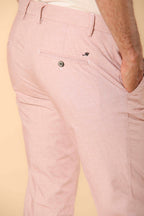 Milano men's chino pants in cotton and tencel blend with micro-pattern extra slim fit ①
