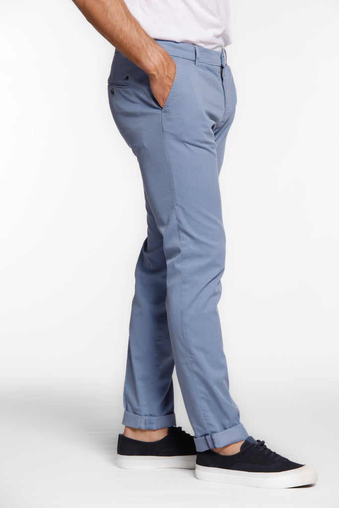 Milano Style man chino pants in cotton and tencel with microprint pattern extra slim