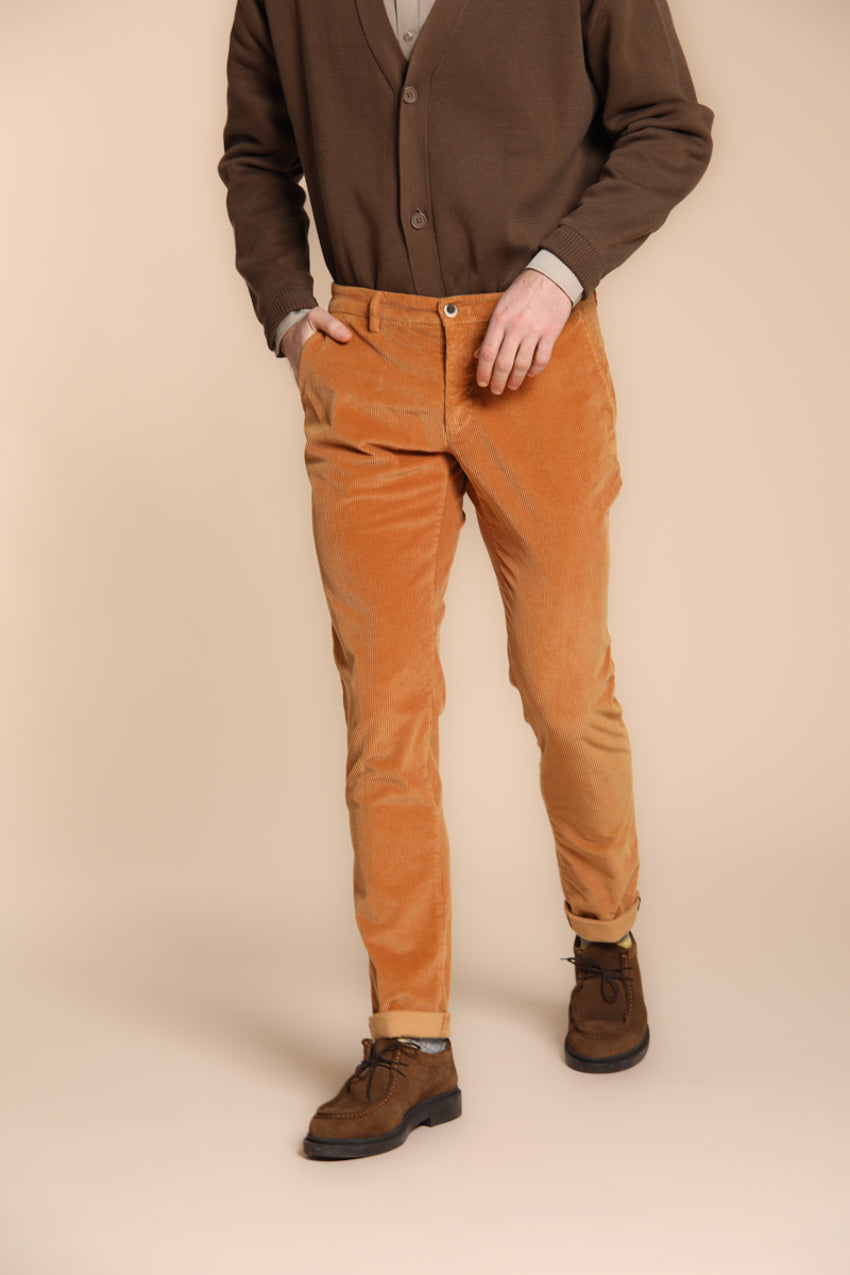 Milano pantalone chino uomo in velluto 500 righe extra slim fit