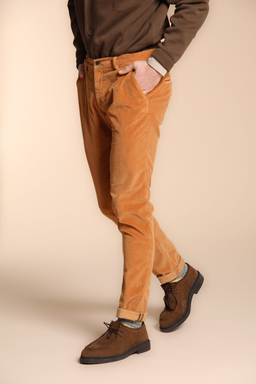 Milano pantalone chino uomo in velluto 500 righe extra slim fit