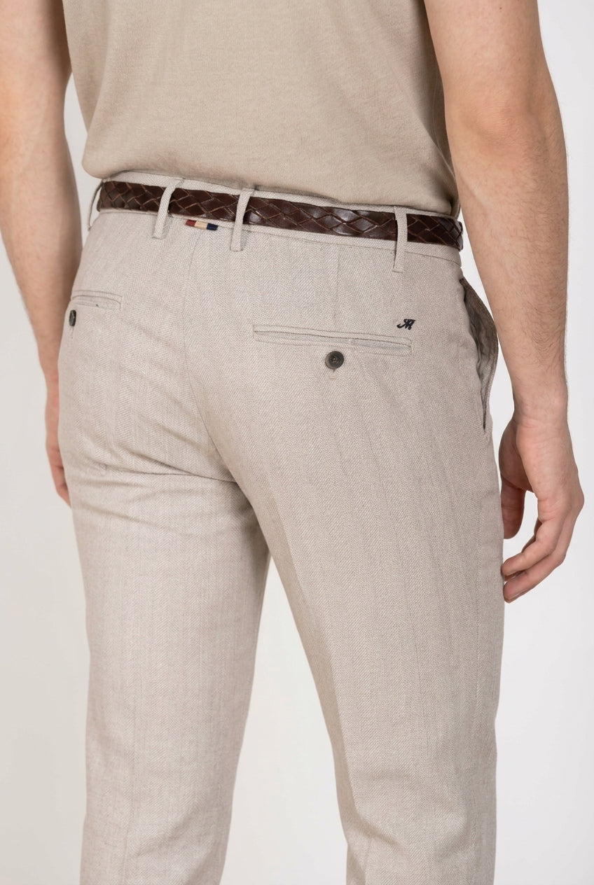 Milano Hose Chino Herren aus Fischgrat extra slim fit