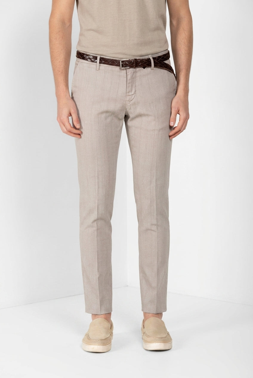 Milano Hose Chino Herren aus Fischgrat extra slim fit