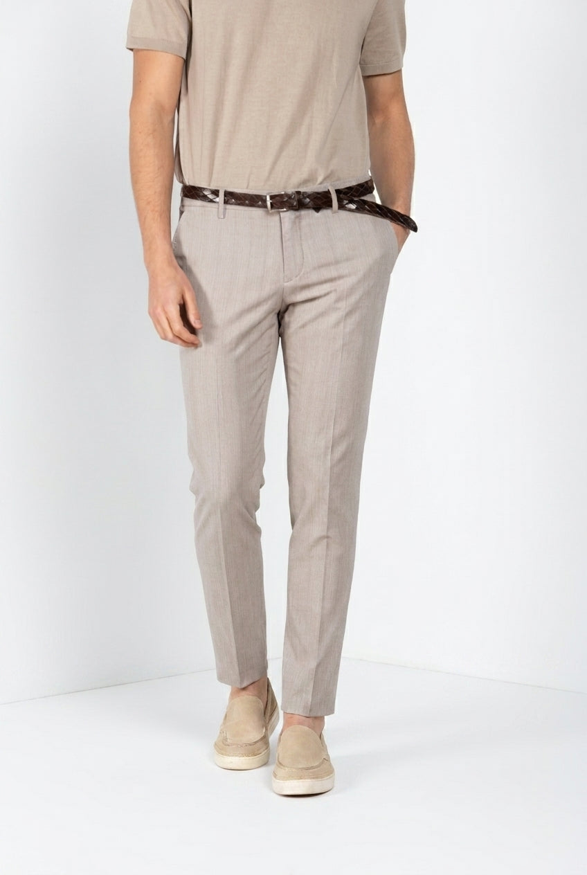 Milano Hose Chino Herren aus Fischgrat extra slim fit