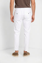Milano pantalone chino uomo in gabardina stretch extra slim fit ①