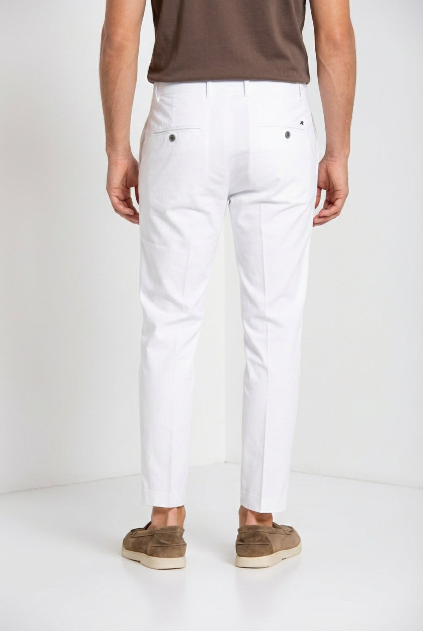 Milano pantalone chino uomo in gabardina stretch extra slim fit ①