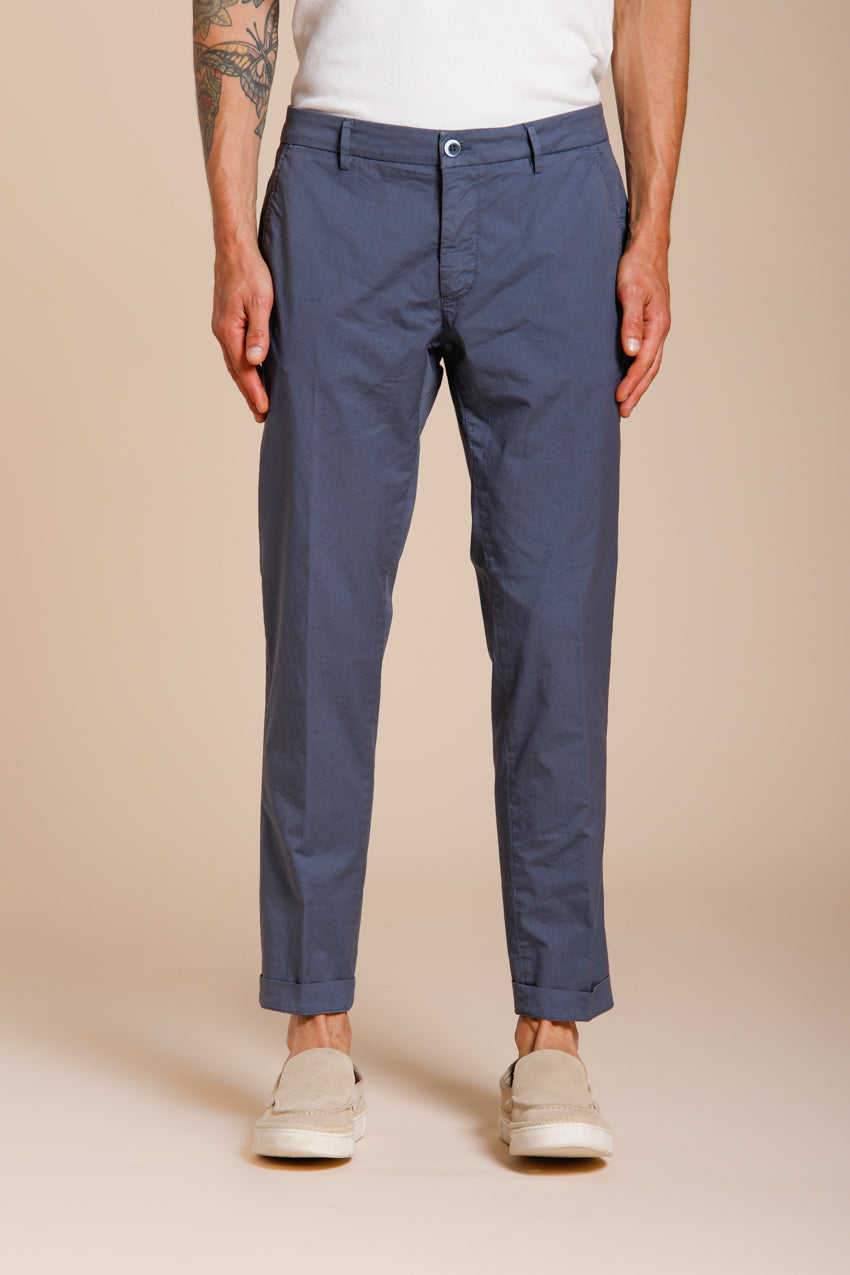 Milano pantalone chino uomo in gabardina stretch extra slim fit ①