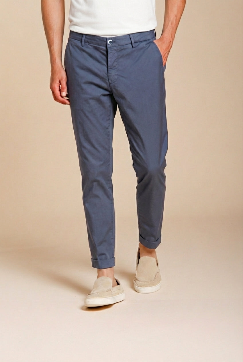 Milano pantalon chino homme en gabardine stretch extra slim fit ①
