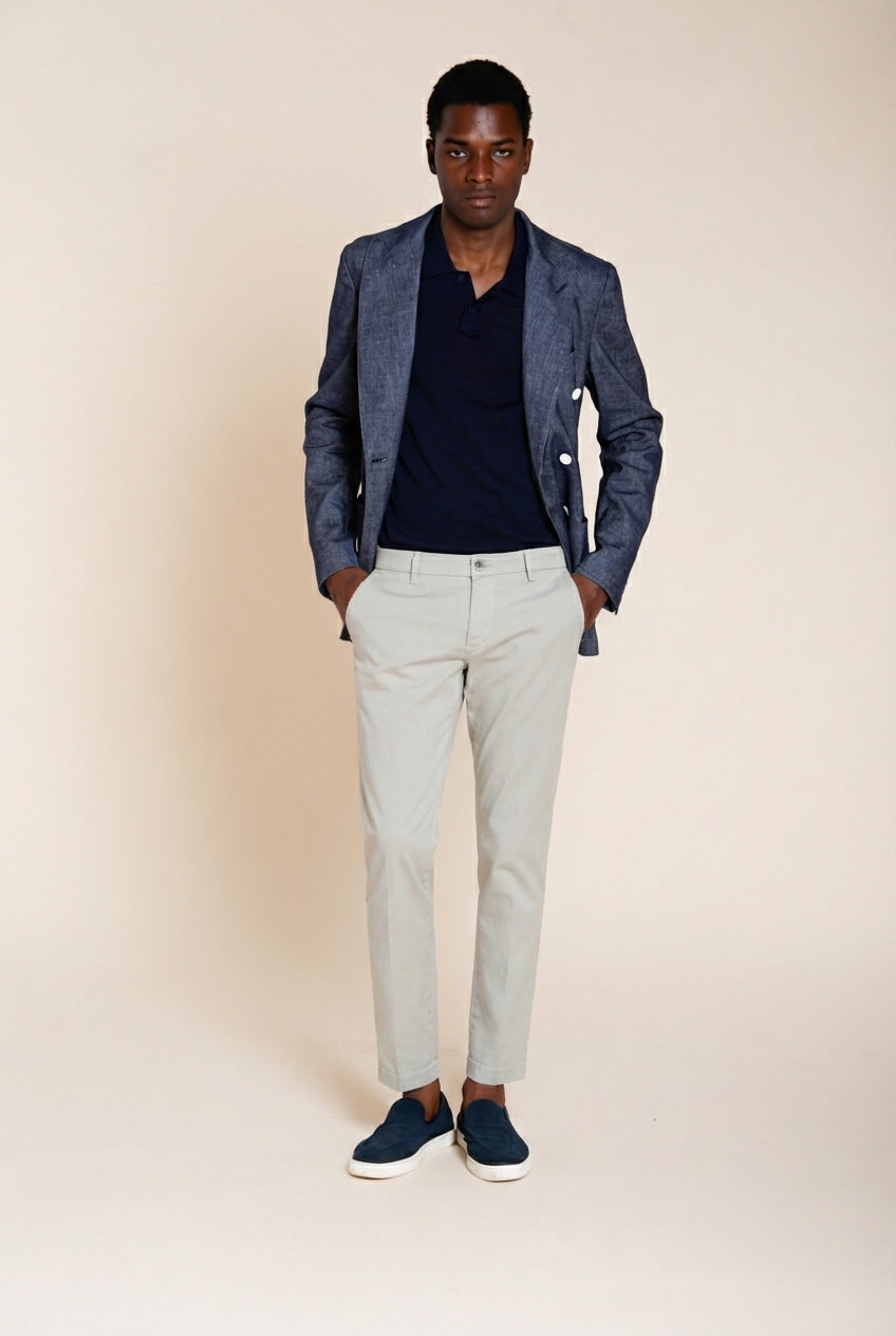 Milano men's chino pants in stretch gabardine extra slim fit ①