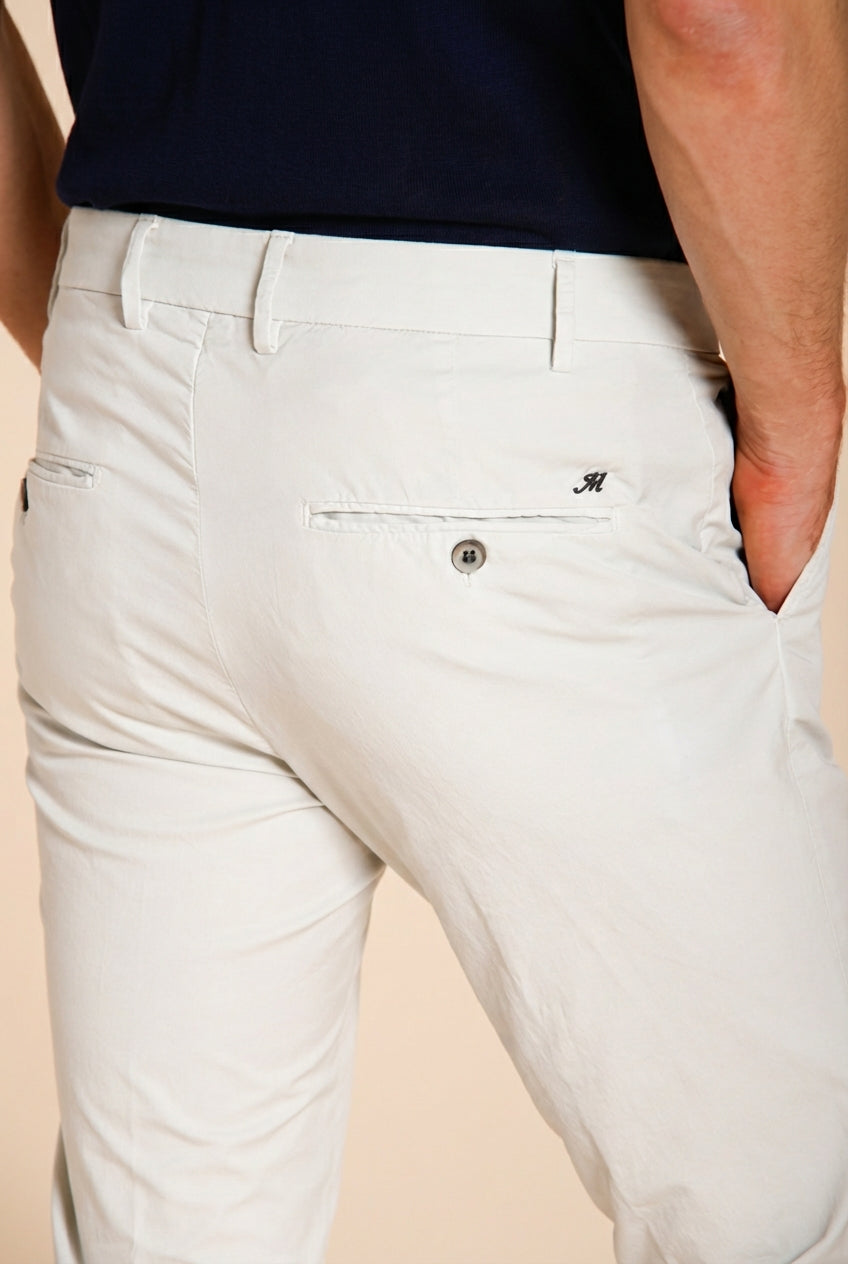 Milano pantalone chino uomo in gabardina stretch extra slim fit ①
