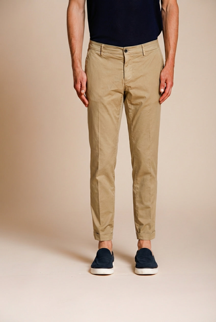 Milano men's chino pants in stretch gabardine extra slim fit ①