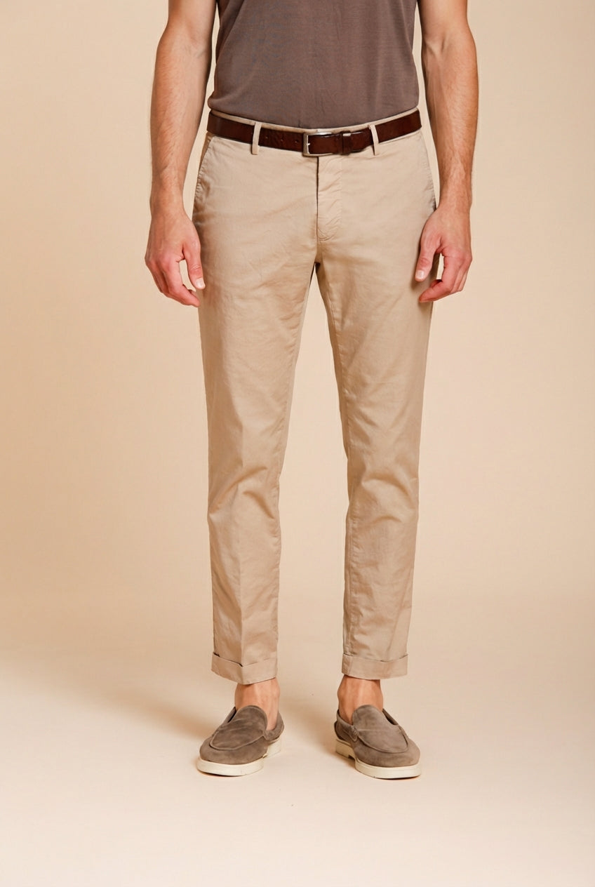 Milano men's chino pants in stretch gabardine extra slim fit ①