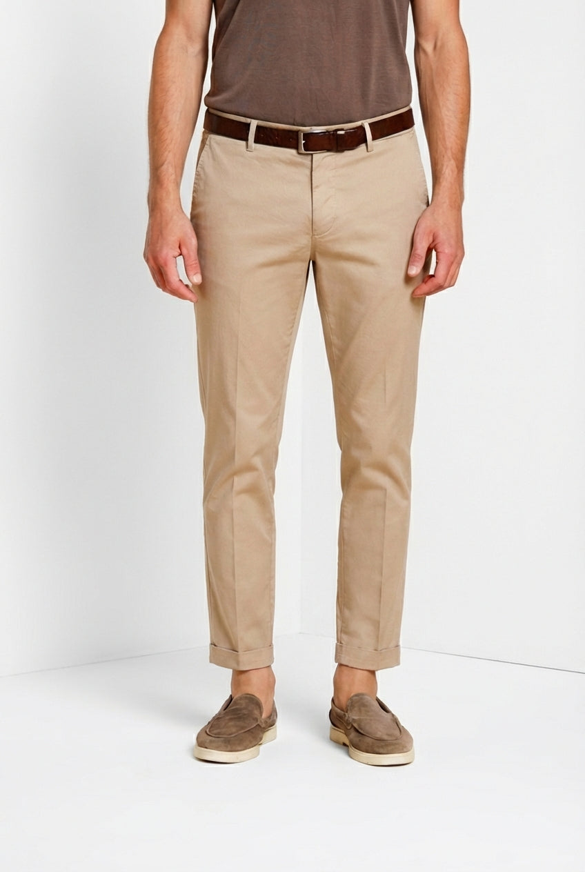 Milano men's chino pants in stretch gabardine extra slim fit ①