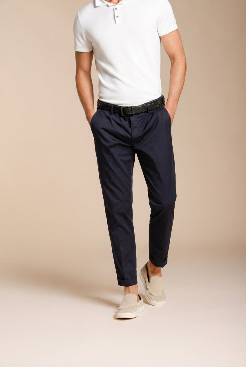 Milano pantalon chino homme en gabardine stretch extra slim fit ①