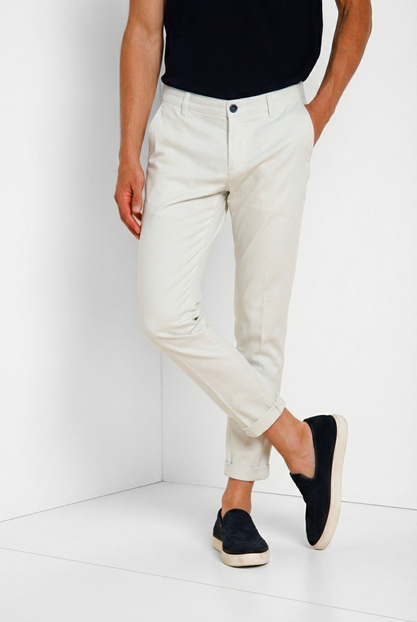 Milano men's chino pants in stretch gabardine extra slim fit ①