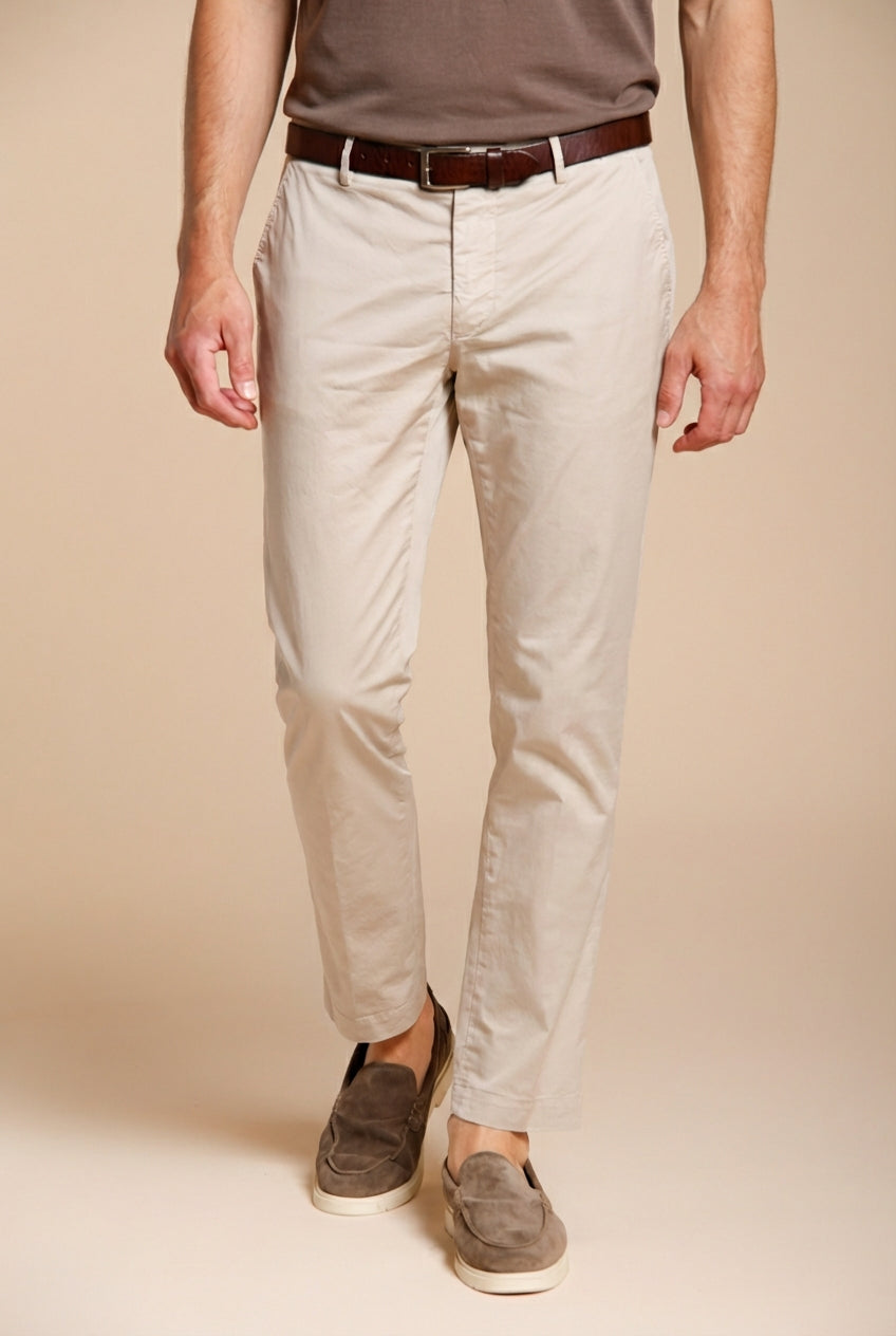 Milano pantalon chino homme en gabardine stretch extra slim fit ①