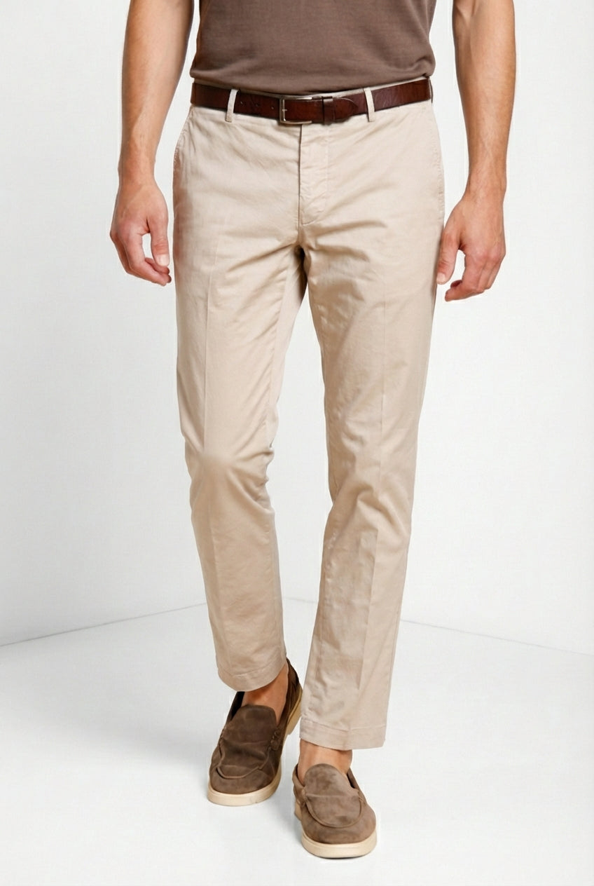 Milano pantalon chino homme en gabardine stretch extra slim fit ①