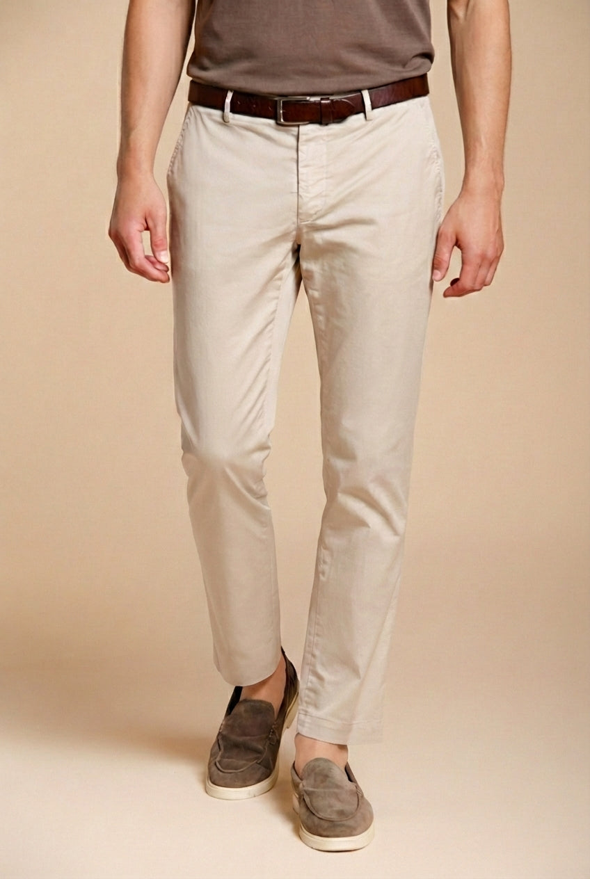 Milano pantalon chino homme en gabardine stretch extra slim fit ①