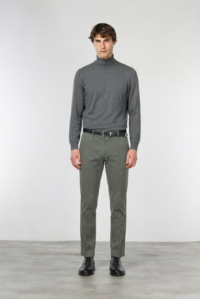 Milano chino pants for men in stretch gabardine, extra slim fit ①