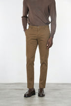Milano chino pants for men in stretch gabardine, extra slim fit ①