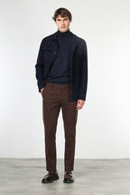 Milano pantalone chino uomo in gabardina stretch extra slim fit ①